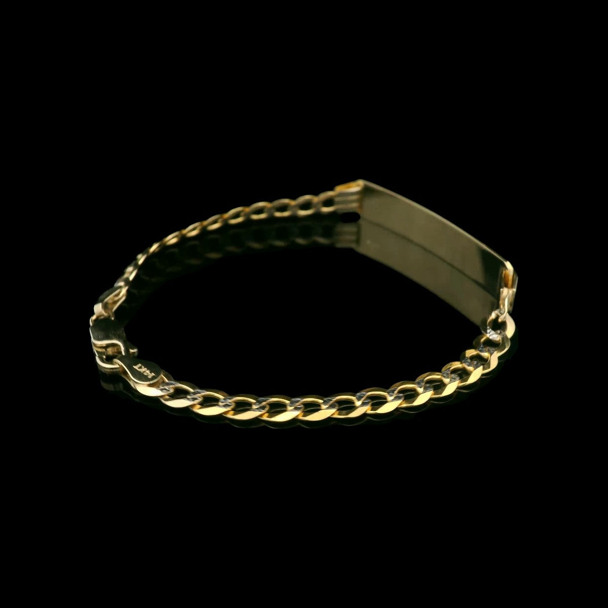 14K Solid Diamond-Cut Cuban ID Bracelet – 7" 5mm