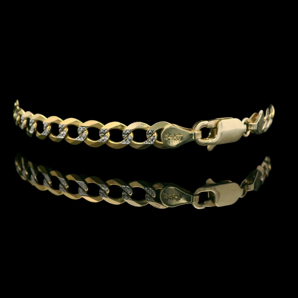 14K Solid Diamond-Cut Cuban ID Bracelet – 7" 5mm