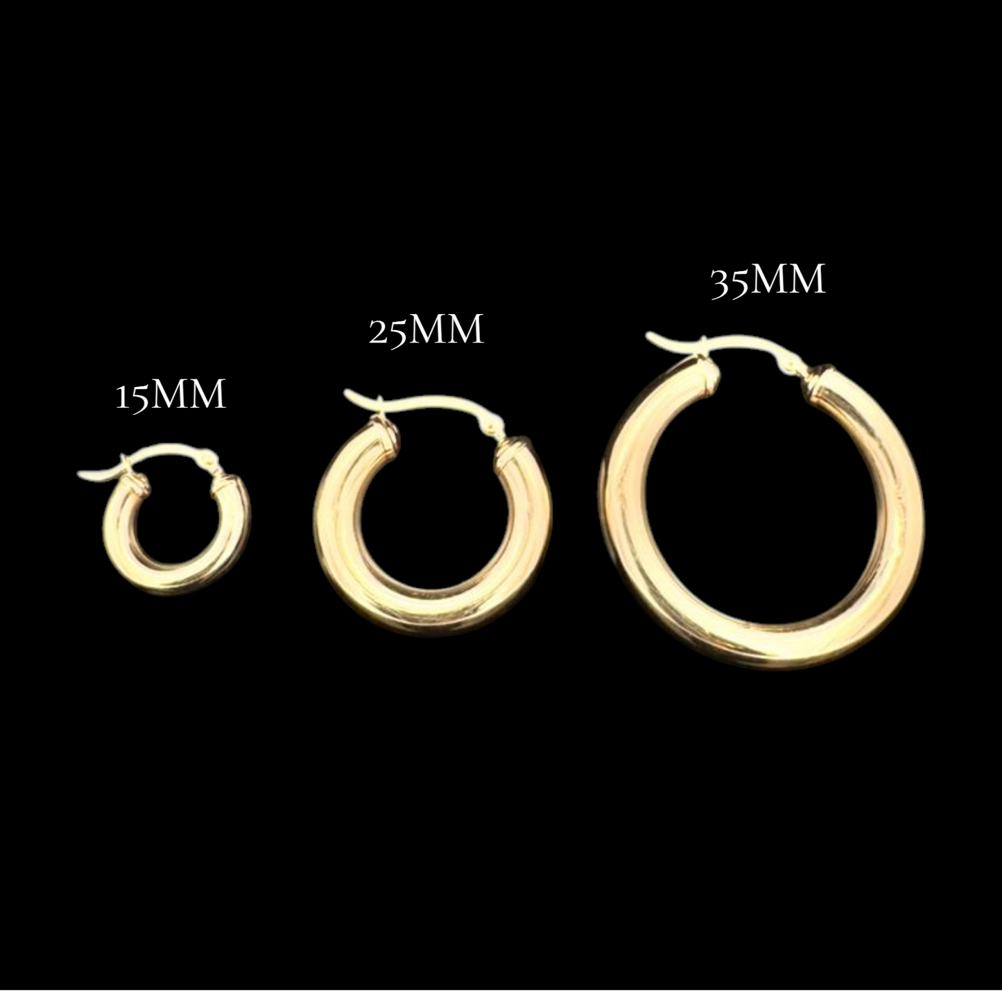 14K Solid Yellow Gold Classic Fancy Italian Hoops (All Sizes Available)