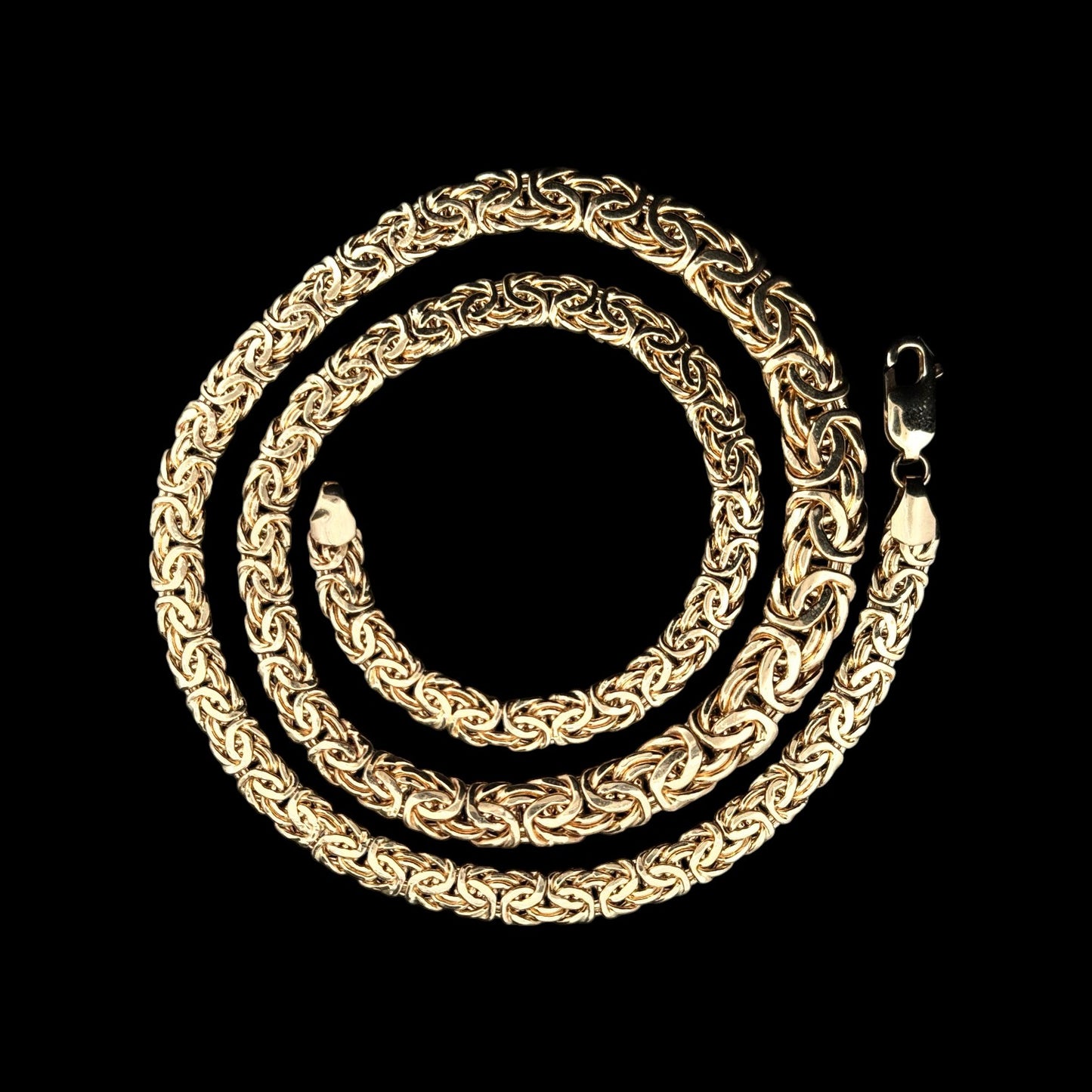 Cadena bizantina hueca premium de oro de 14 quilates de 20''