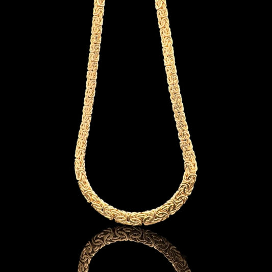 Cadena bizantina hueca premium de oro de 14 quilates de 20''