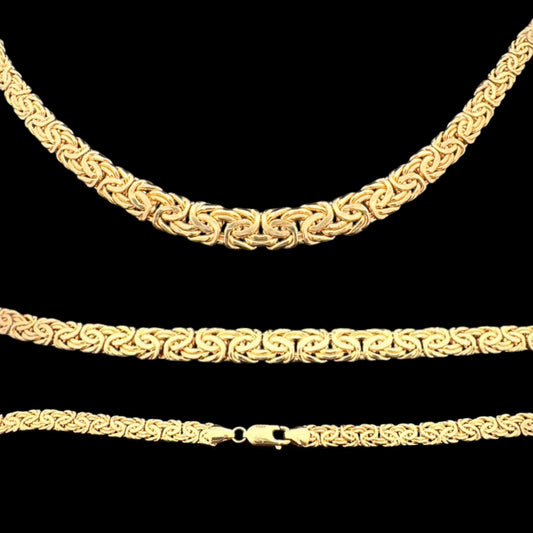 Cadena bizantina hueca premium de oro de 14 quilates de 20''