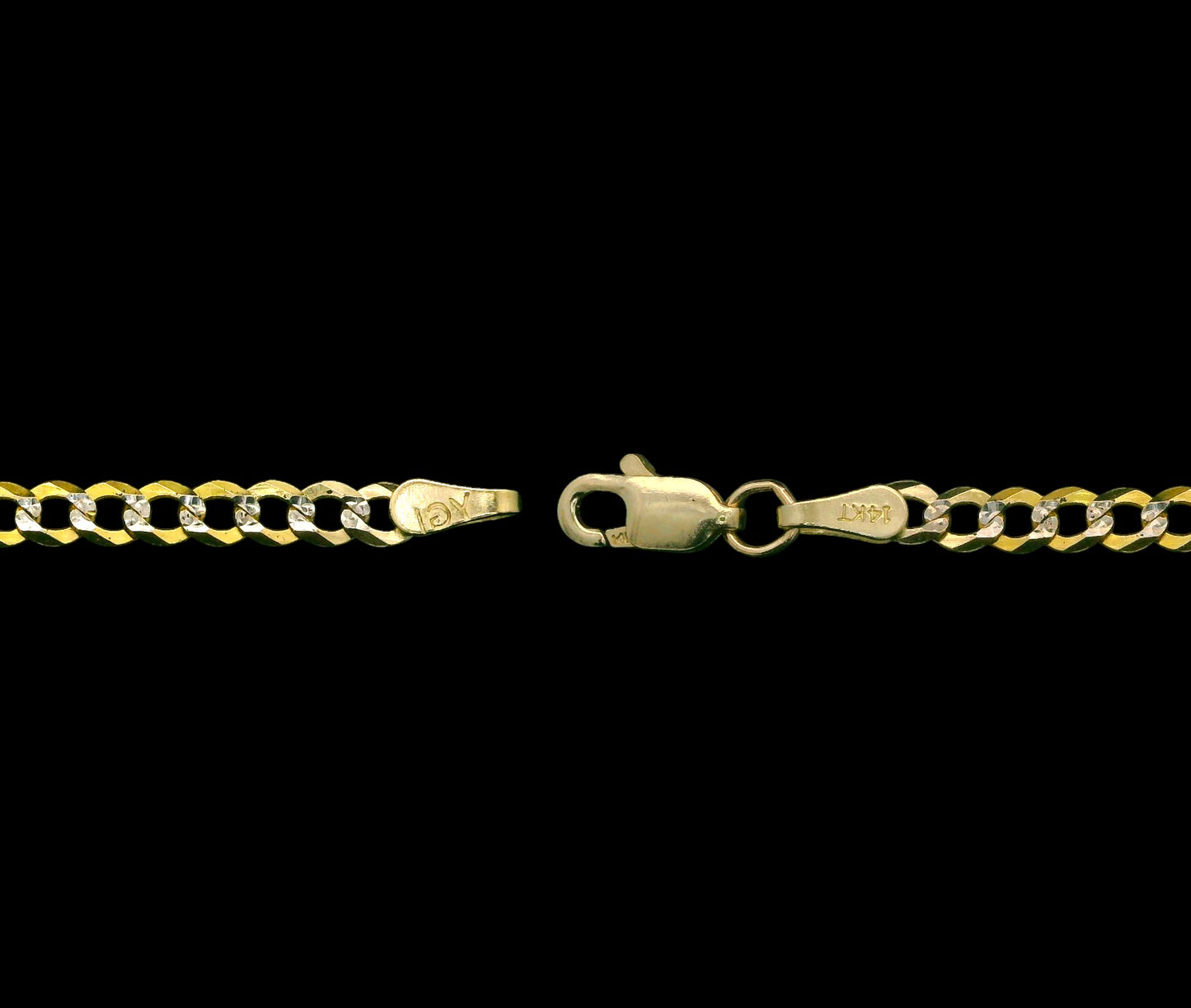 14K Two tone Cuban Chain – Multiple Lengths & Widths
