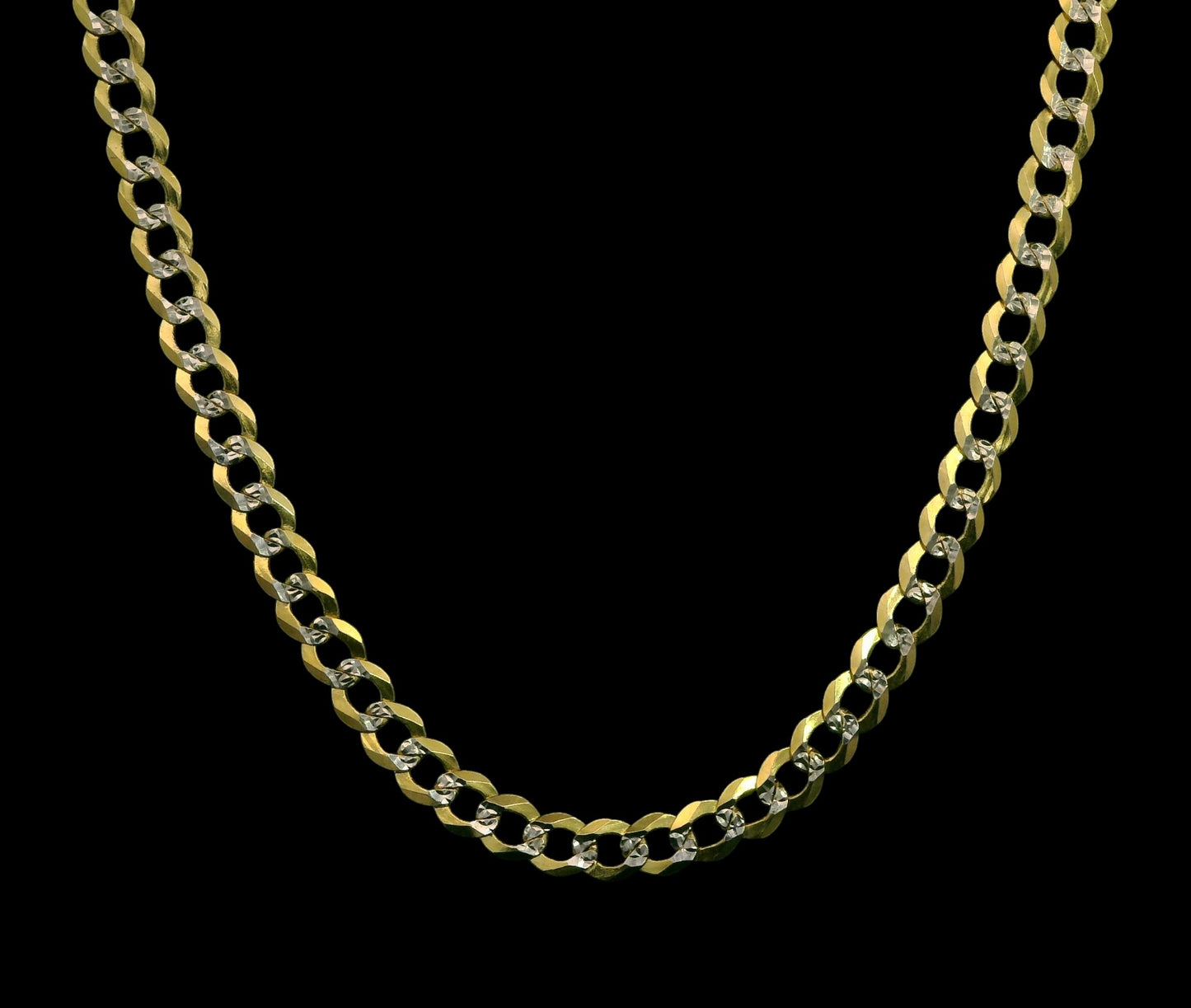 14K Two tone Cuban Chain – Multiple Lengths & Widths