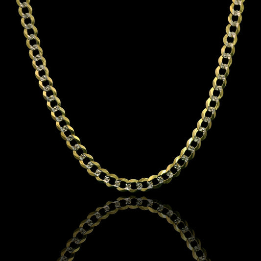 14K Two tone Cuban Chain – Multiple Lengths & Widths