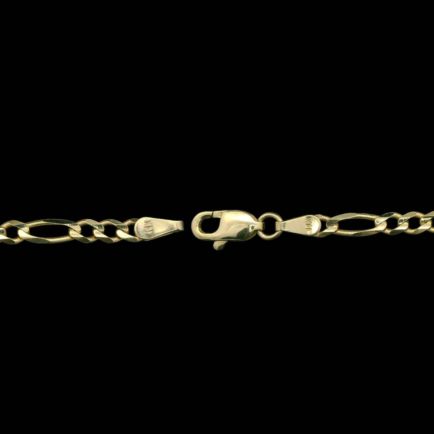 14K Yellow Gold Figaro Chain Necklace – Multiple Lengths & Widths