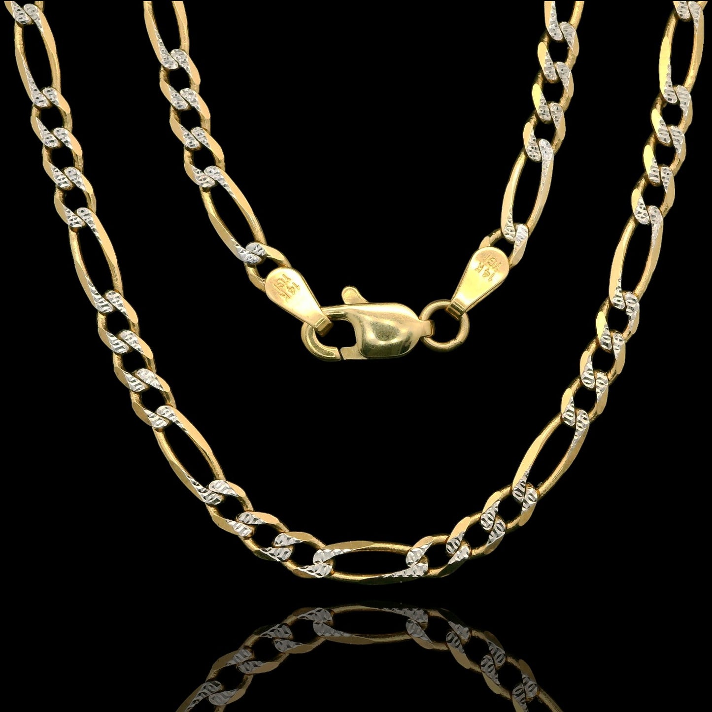 14K Two-Tone Figaro Chain Necklace