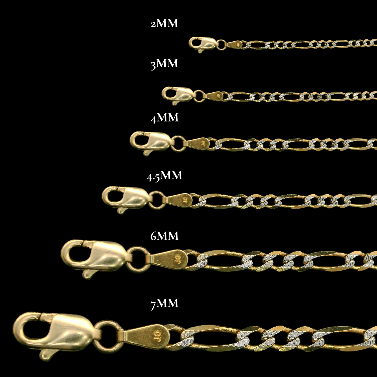 14K Two-Tone Figaro Chain Necklace