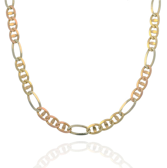 14K Tri-Color Figarucci Chain Necklace
