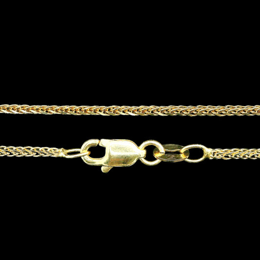 14K Solid Gold Wheat Chain - 1mm