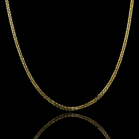 14K Solid Gold Wheat Chain - 1mm