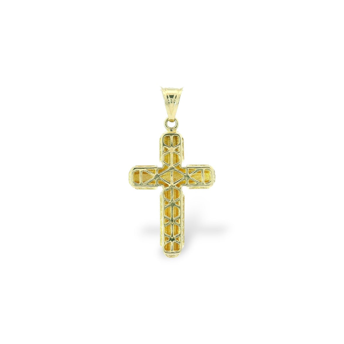 14K Yellow Gold Cross Pendant with CZ Accent