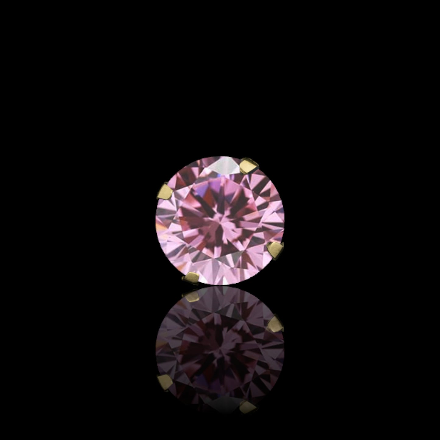 14K Gold CZ Stud Earrings in 10 Colors (2 mm to 8 mm, Screw-Back)