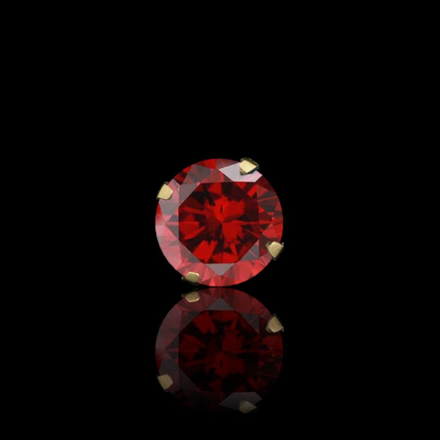 14K Gold CZ Stud Earrings in 10 Colors (2 mm to 8 mm, Screw-Back)