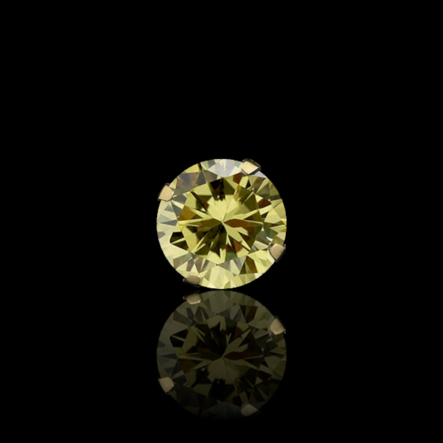 14K Gold CZ Stud Earrings in 10 Colors (2 mm to 8 mm, Screw-Back)