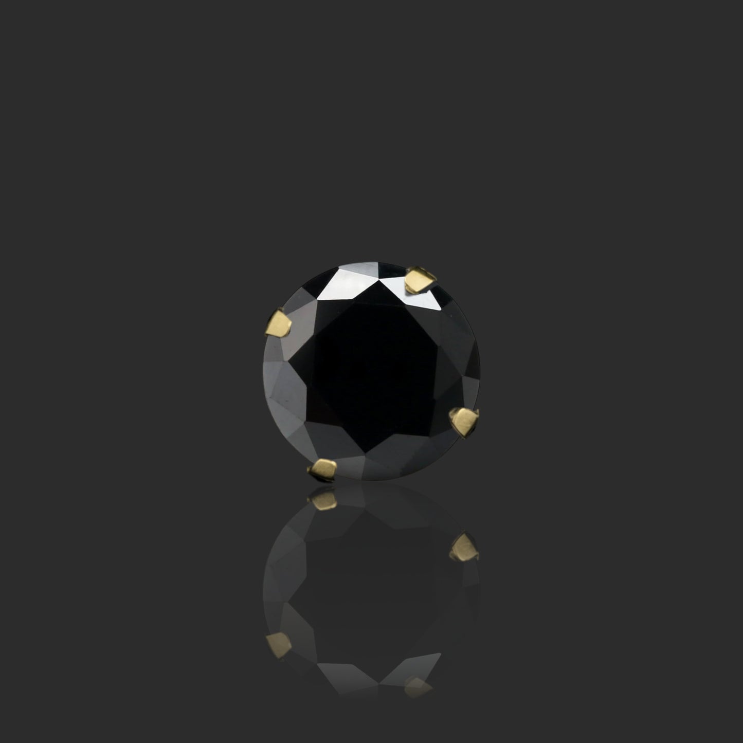 14K Gold CZ Stud Earrings in 10 Colors (2 mm to 8 mm, Screw-Back)