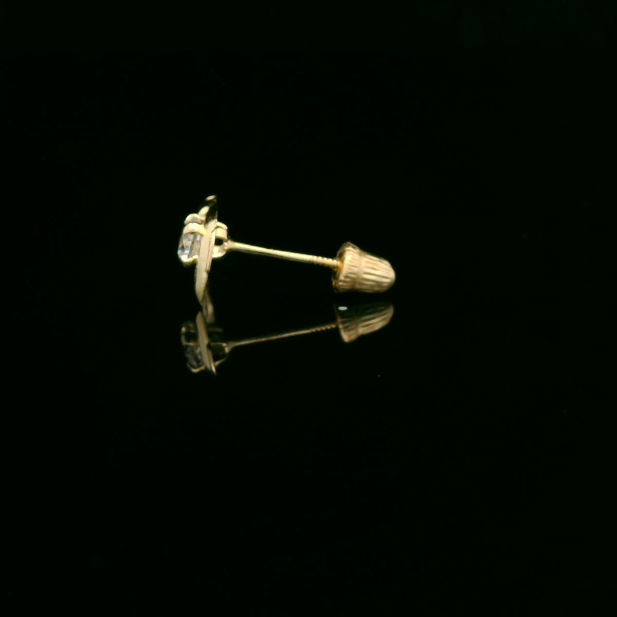 14K Gold Elephant Stud Earrings with Screw Backs – 5mm x 9mm