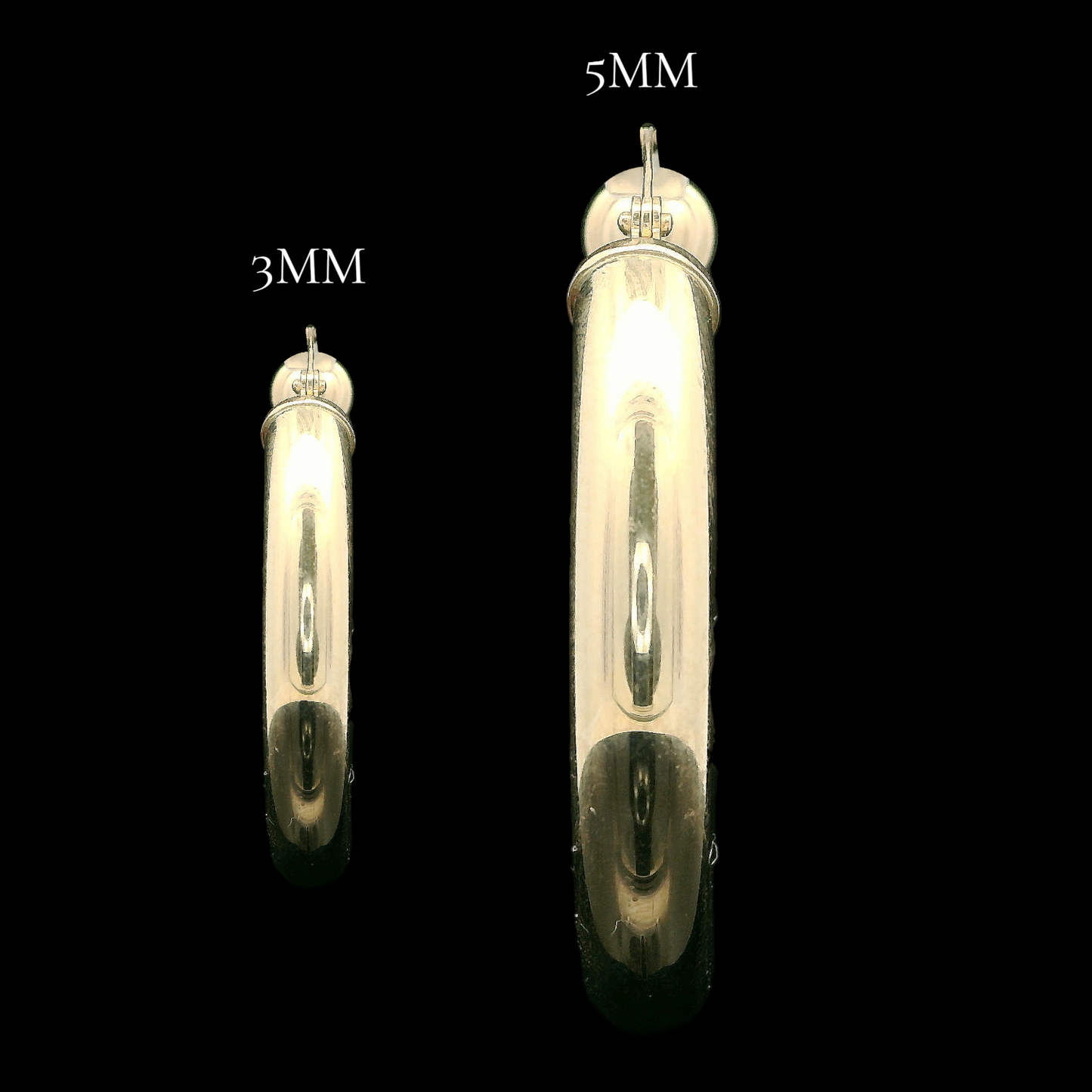 14K Solid Yellow Gold Classic Fancy Italian Hoops (All Sizes Available)