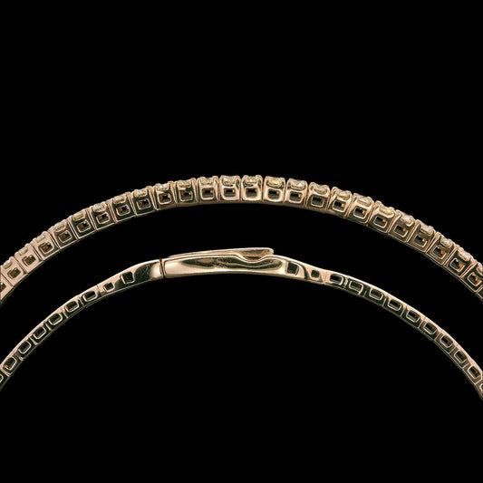 14K Gold 1.50 TCW Diamond 2mm Flexible Bangle