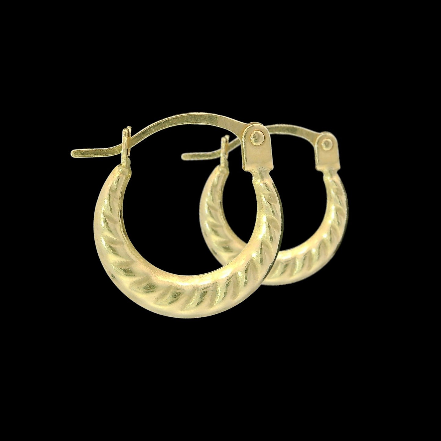 14K Yellow Gold Twisted Mini Hoop Earrings - 11mm