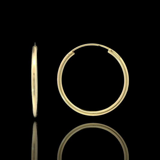 14K Gold Infinity Hoops 18mm