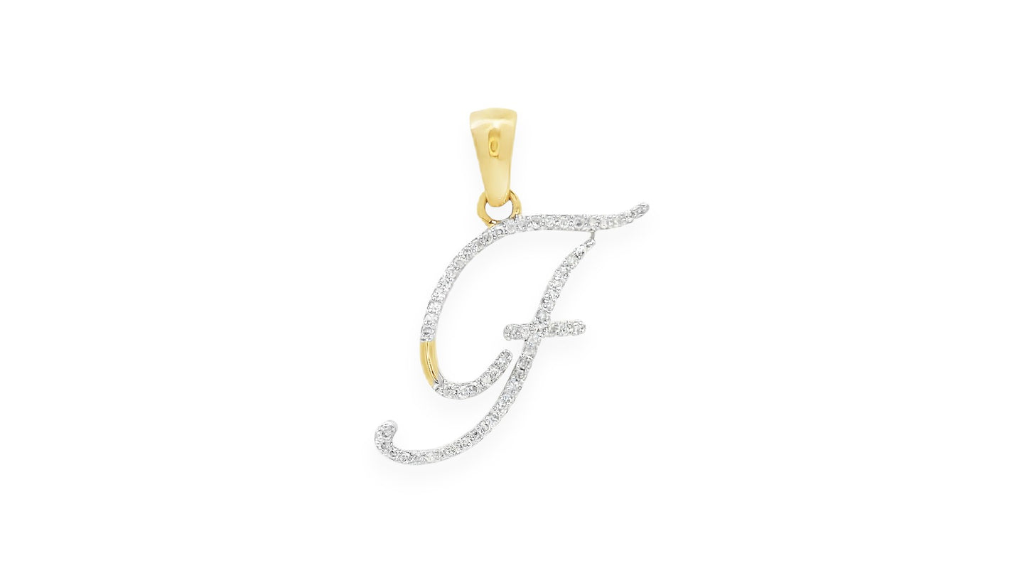 Diamond Script Initial Pendant