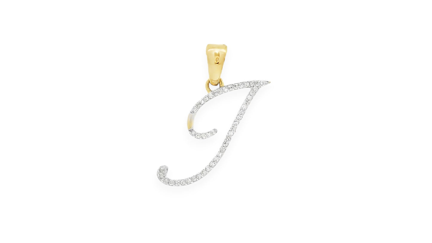 Diamond Script Initial Pendant