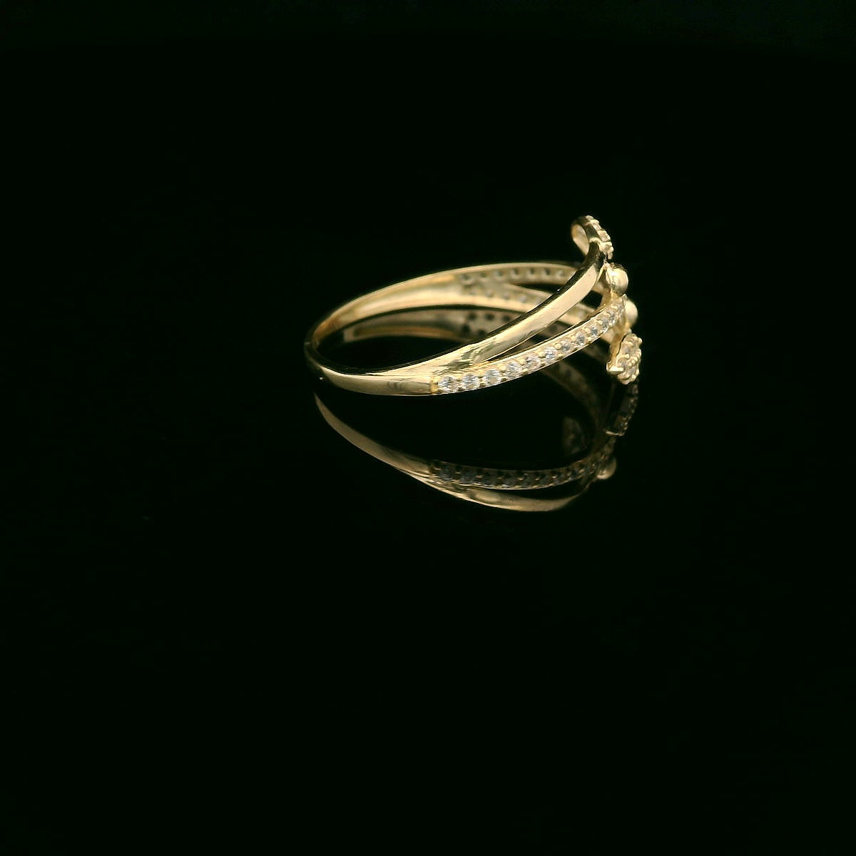 14K Split Shank CZ Ring