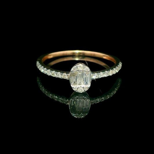14K Rose Gold 0.26 CTW Oval Diamond Ring
