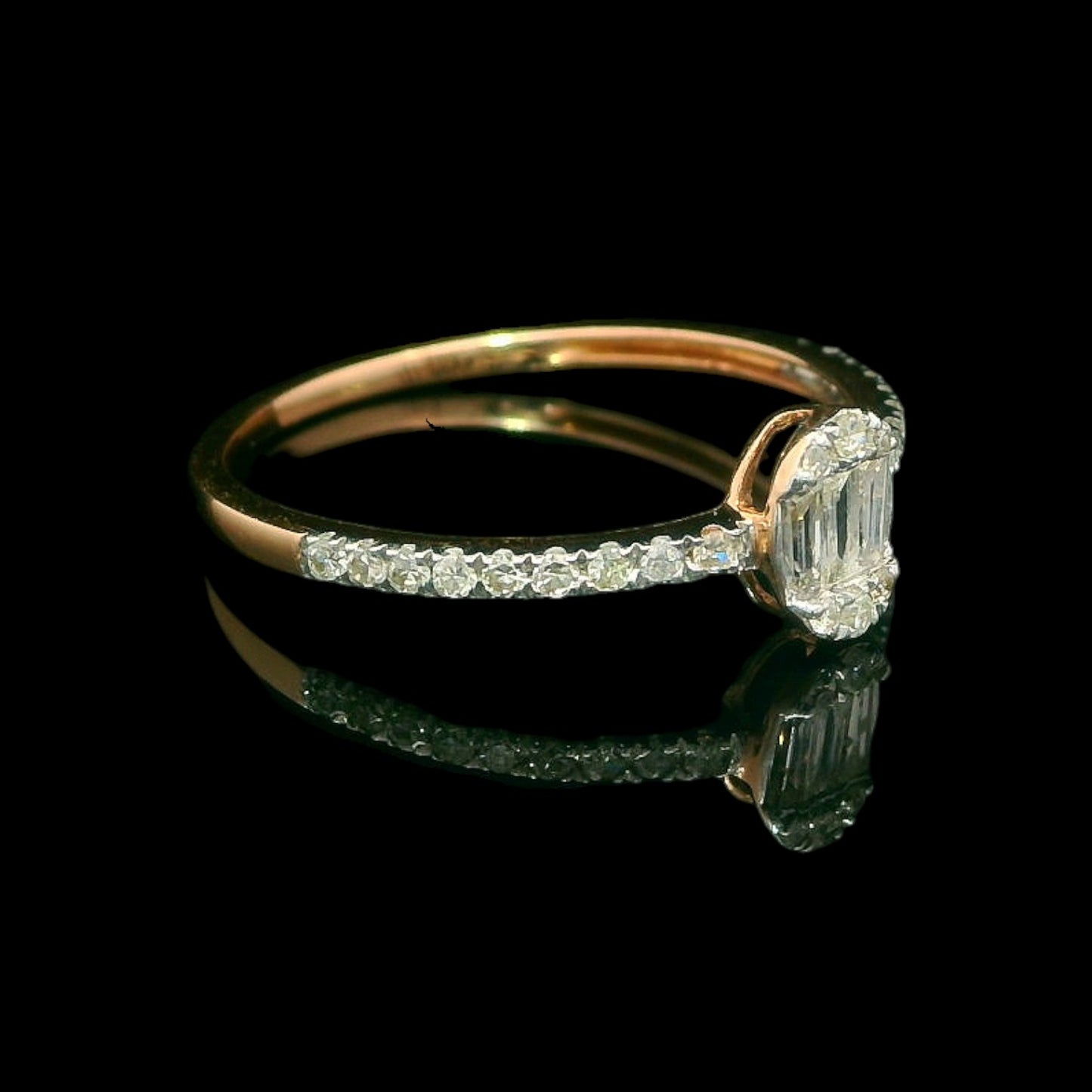 14K Rose Gold 0.26 CTW Oval Diamond Ring