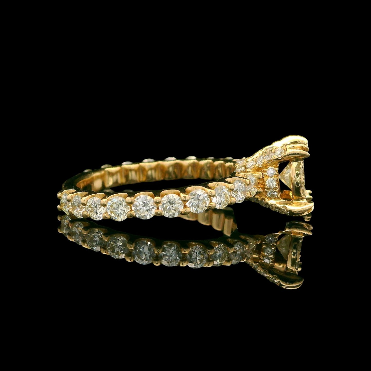 14K Gold Diamond Cluster Eternity Ring 2.25 CTW