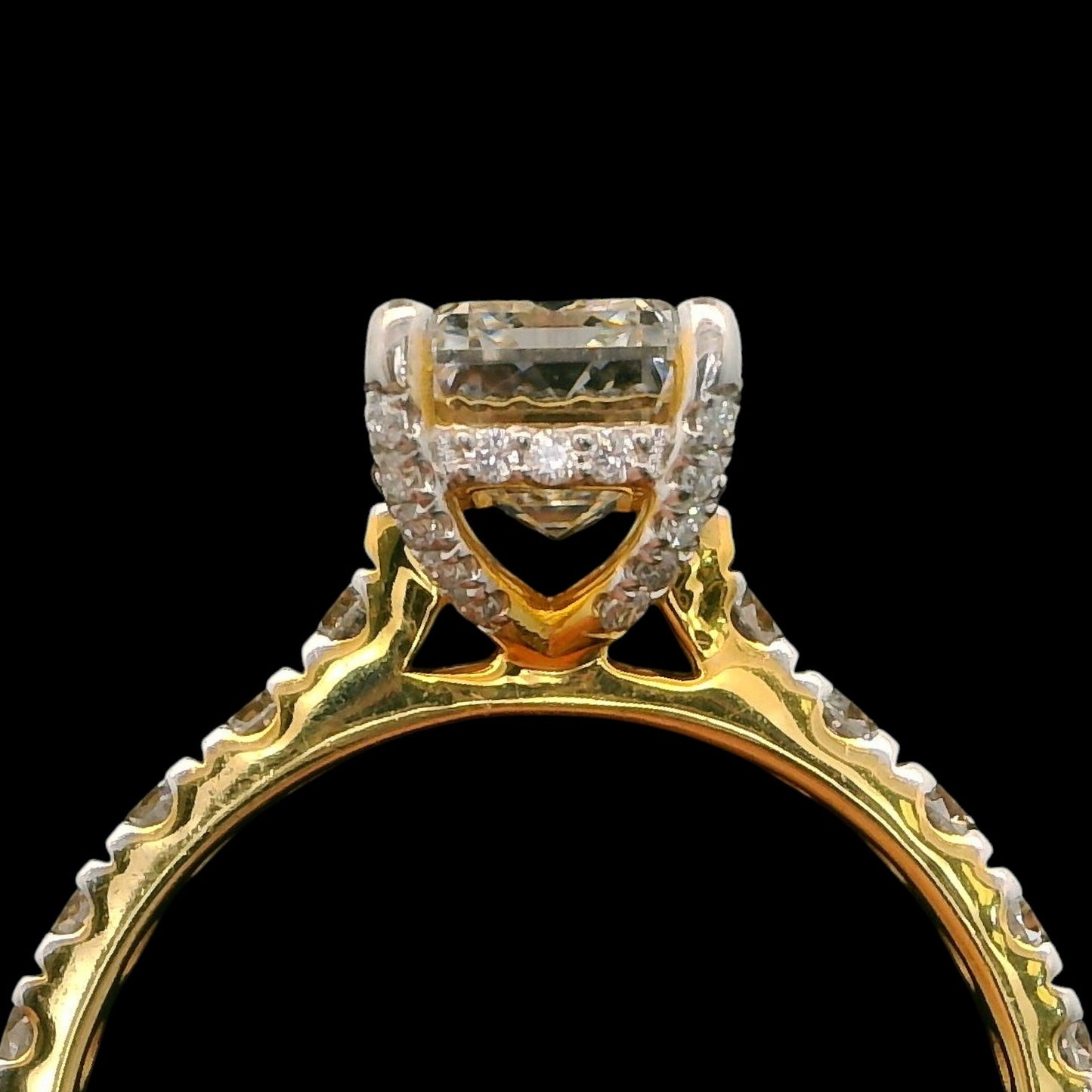 EGL-Certified 14K Yellow Gold 3.01 CTW Emerald-Cut Diamond