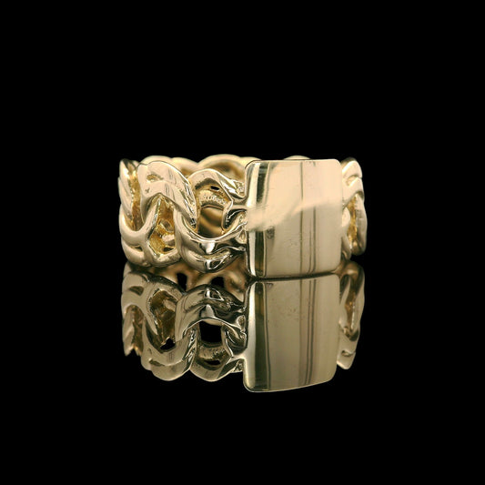 14K Yellow Gold Chino Link Band Ring –  (Select Your Size 7-12)
