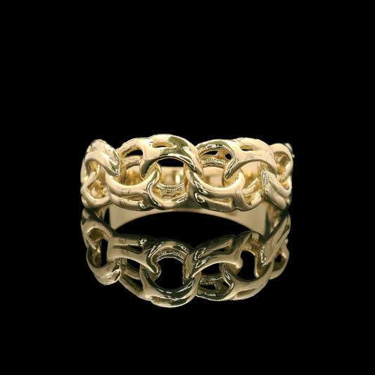 14K Solid Gold Chino Link Band Ring (Select your size 7-13)