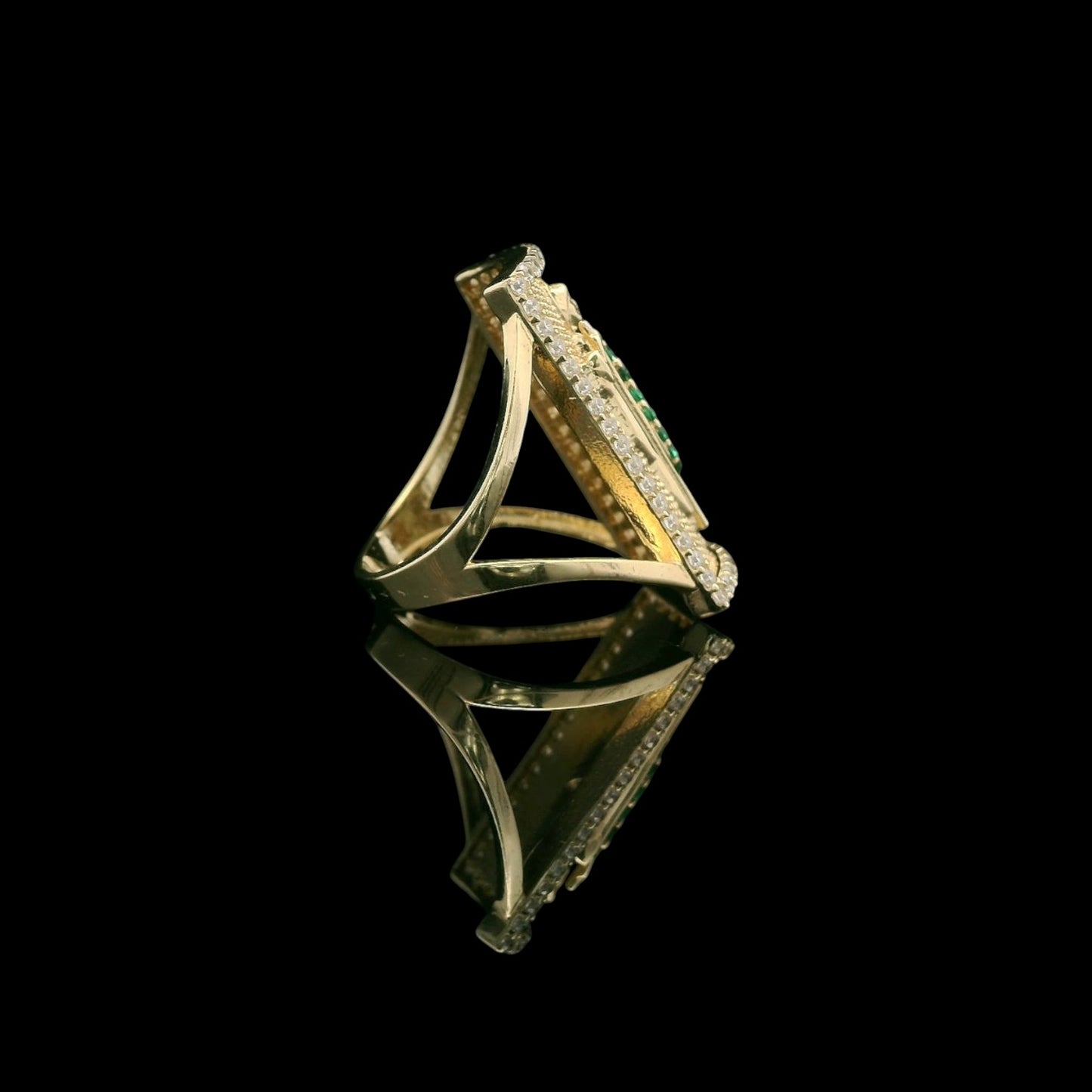 14K Yellow Gold Framed St. Jude Ring with CZ Accent