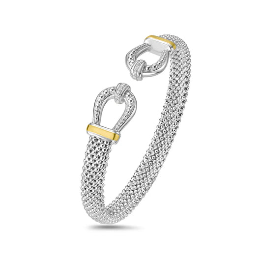 Prosecco cuff horseshoe bangle SILVER 925 & 18K GOLD