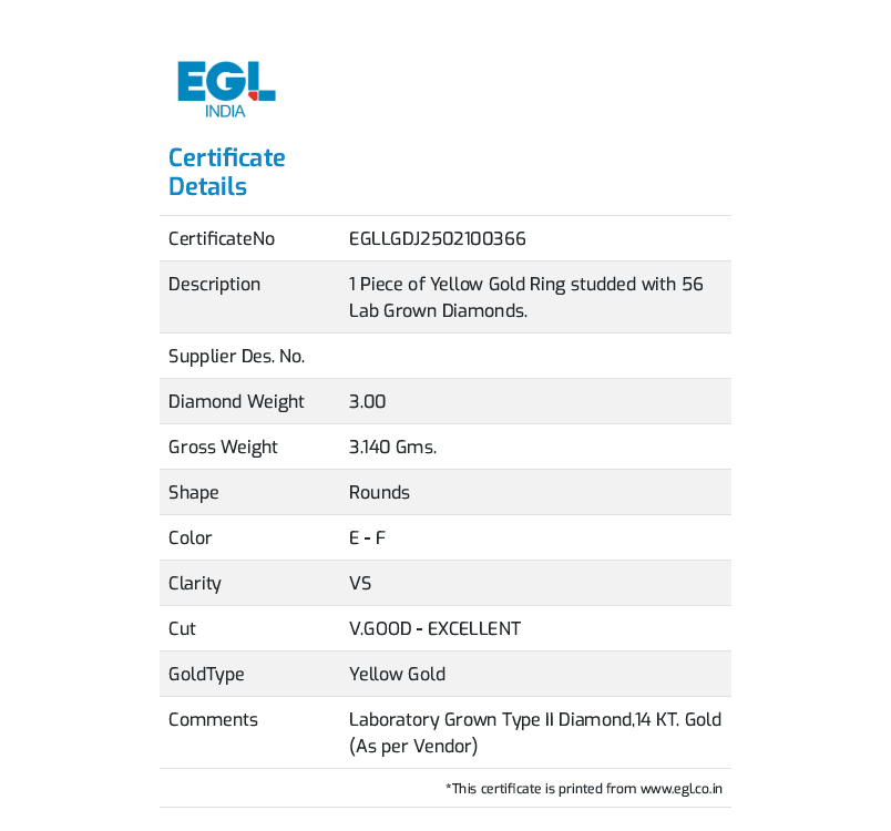 EGL Certified 3.0 CTW Radiant Diamond Ring in 14K Gold