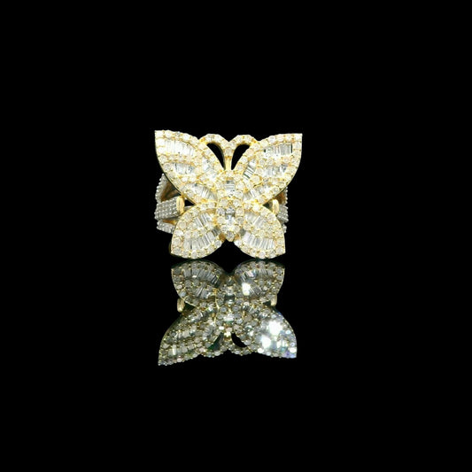 Butterfly Diamond Yellow Gold Ring