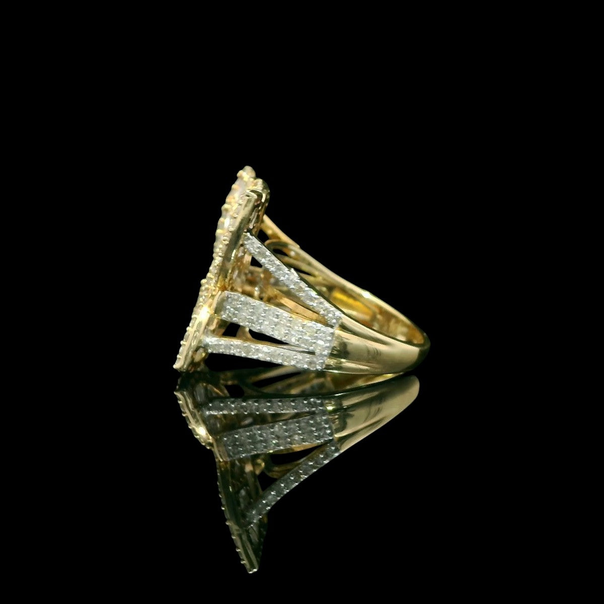 Butterfly Diamond Yellow Gold Ring