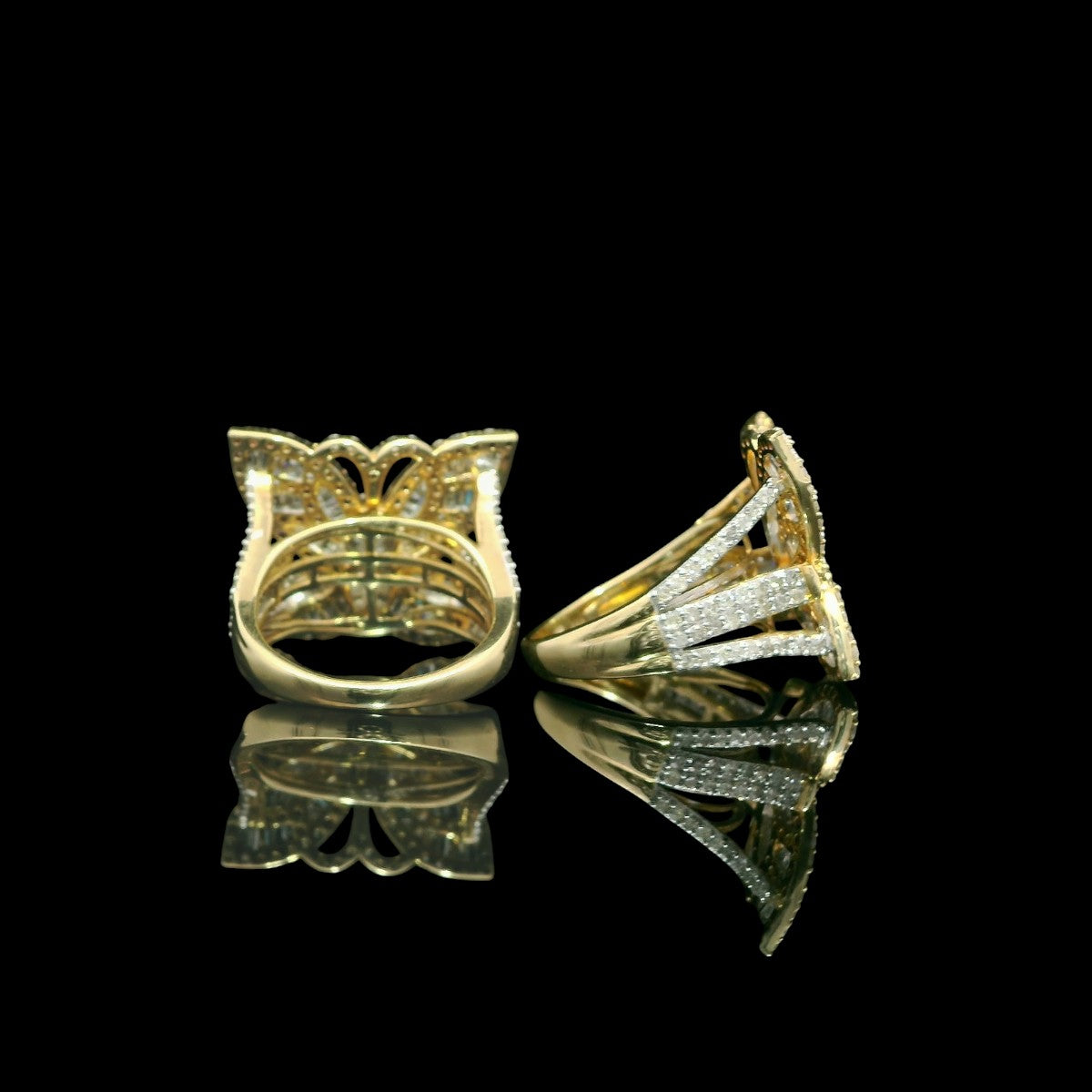 Butterfly Diamond Yellow Gold Ring