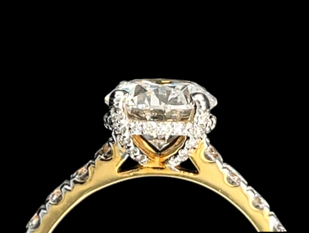 EGL Certified 3.0 CTW Radiant Diamond Ring in 14K Gold