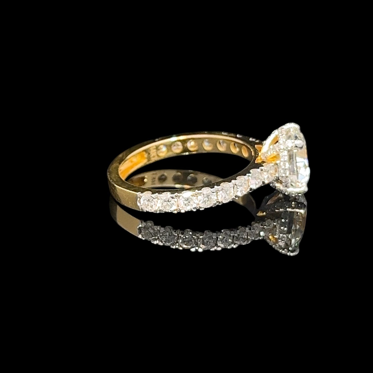 EGL Certified 3.0 CTW Radiant Diamond Ring in 14K Gold
