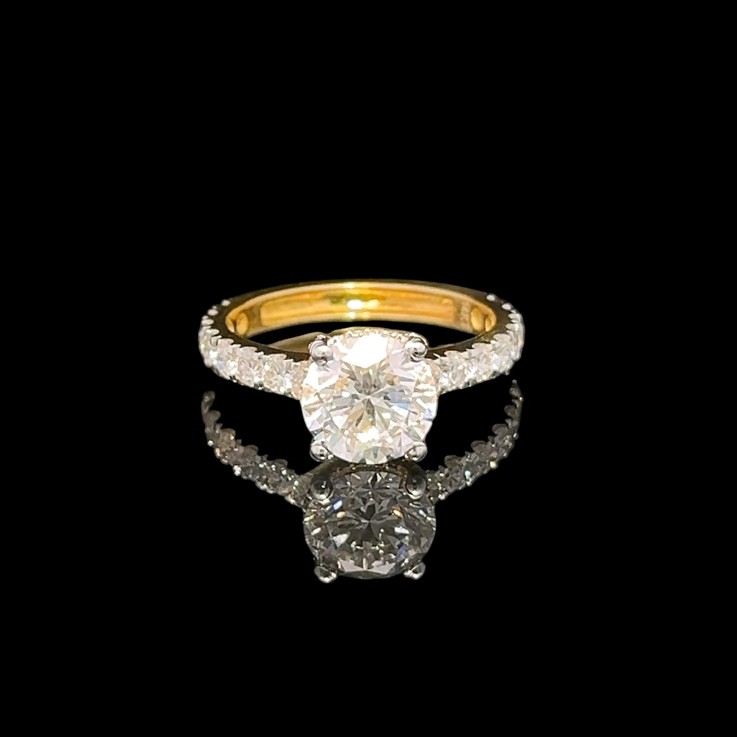 EGL Certified 3.0 CTW Radiant Diamond Ring in 14K Gold