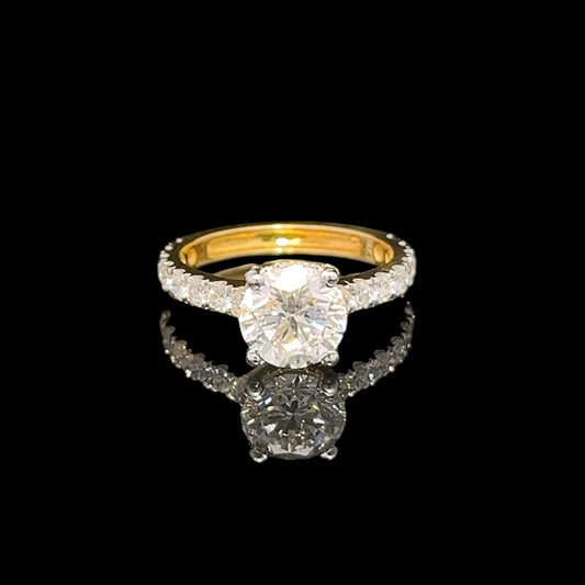 EGL Certified 3.0 CTW Radiant Diamond Ring in 14K Gold
