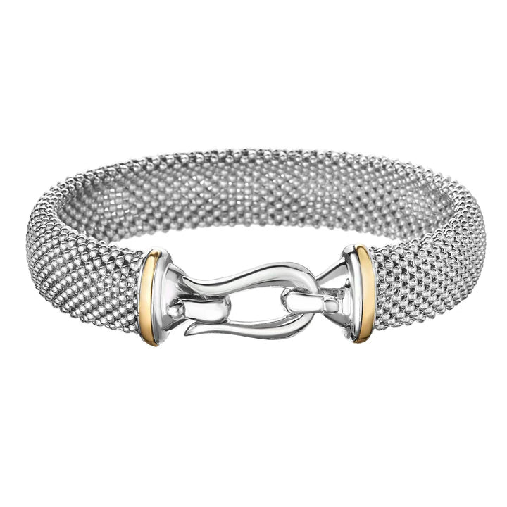 Silver & 18K Gold Large Horsebit Prosecco Bracelet