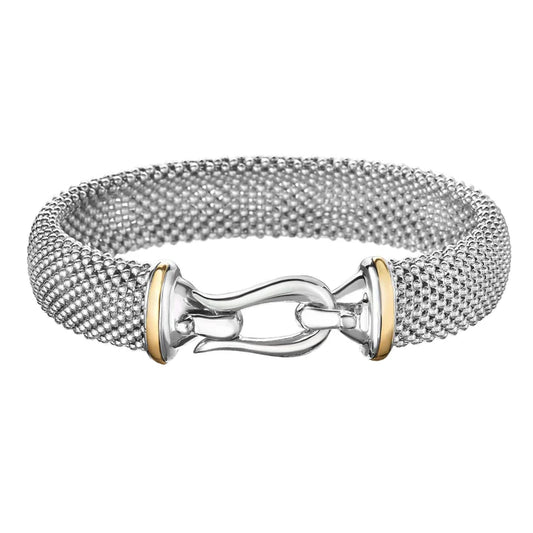 Silver & 18K Gold Large Horsebit Prosecco Bracelet