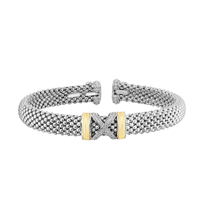 Silver & 18K Gold Prosecco X Cuff